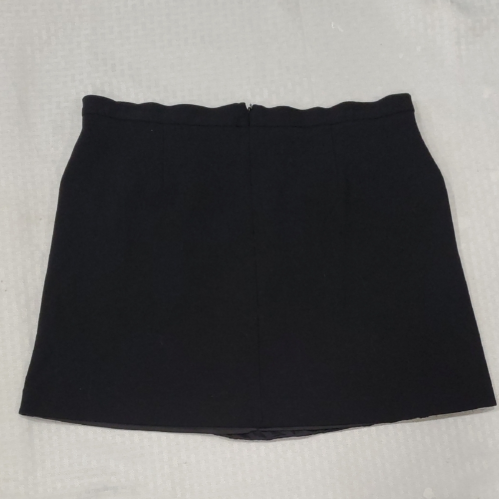 Theory Black Mini Faux Wrap Skirt With Front Pockets Sz L - Picture 7 of 9